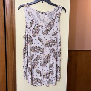 2 for $20 Floral Sleeveless Top - Cream and Floral